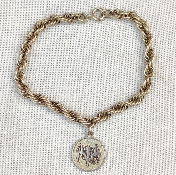 Vintage Jewelry - Vintage 14KGF Bat Charm Bracelet